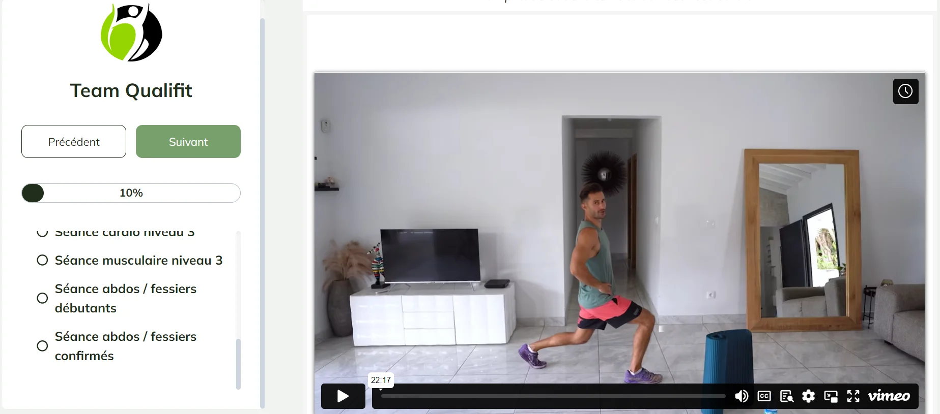 Capture d’écran fitness